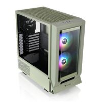 torre thermaltake verde midi tower ventanas vidrio templado rgb atx 7 slot 2x140mm