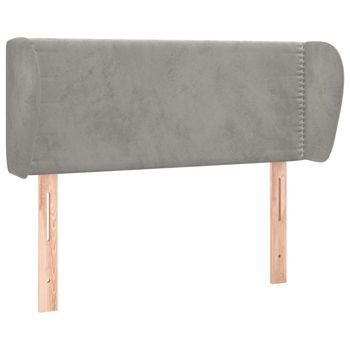 Cabecero De Terciopelo Gris Claro 93x23x78/88 Cm