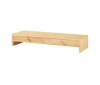 soporte para monitor hallstahammar con 2 cajones bambu 56x18x10cm - natural encasa