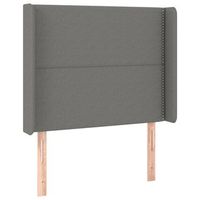 cabecero accesorio para dormir mueble de dormitorio con borde lateral 103 x 16 x 118128 cm tela gris oscuro tdl0205073