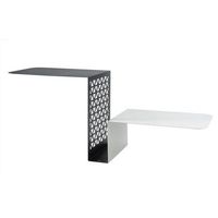 estante consola scalea 100x30x40 cm hierro perforado diseno escalera doble estante ahorro espacio made in italy marmol negroblanco