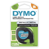 cinta dymo metaliza negroplata