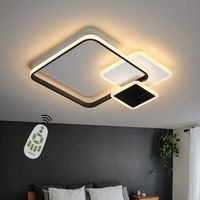 nettlife lampara de techo led 4541cm 46w 3000k-6000k lampara regulable negra con diseno para dormitorio oficina cocina