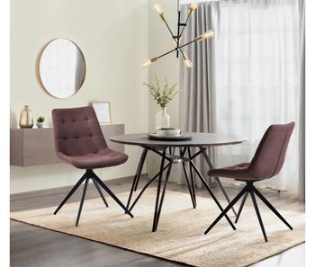 Silla de comedor merna tela marrón 56x48x82 cm