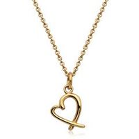 cadena de acero inoxidable chapado en oro con colgante de corazon