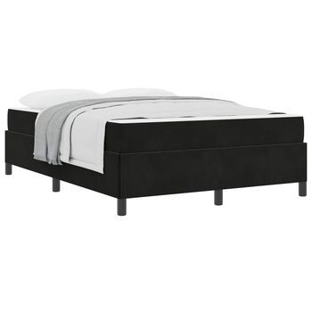 Estructura De Cama Negro 140 X 190 Cm Tela Vidaxl