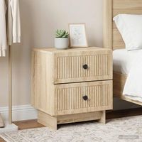 mesita de noche 2 uds - dormitorio - madera de ingenieria - roble sonoma 43x345x475cm