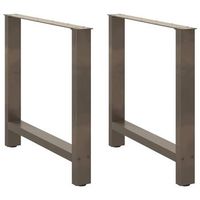 patas para mesa de comedor de acero natural 2 unidades 80 x 72-73 cm vidaxl