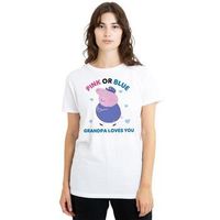 dessins animes camiseta pink or blue grandma pig loves you para mujer