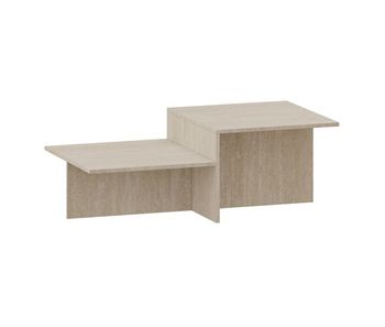 Mesa de centro taniena con tablero doble 100x55x35 cm - travertino [en.casa]