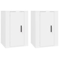 2 uds muebles tv de pared  mueble de salon  armario tv blanco 40x345x60 cm