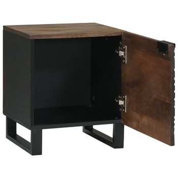 Mesita De Noche | Mesilla De Noche | Cabinete De Noche 40x33.5x46 Cm Madera Maciza De Nogal Cfw54035
