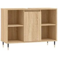 mueble de bano madera de ingenieria roble sonoma 80x33x60 cm vidaxl