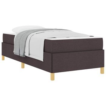 Estructura De Cama Marrón Oscuro 100 X 200 Cm Tela Vidaxl