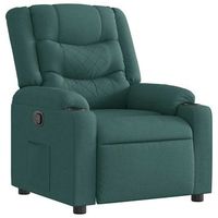 sillon reclinable de tela verde oscuro vidaxl