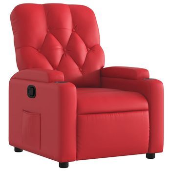 Sillón Reclinable De Cuero Sintético Rojo Vidaxl