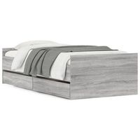 cama individual  cama para adultos  estructura de cama con cajones gris sonoma 90x190 cm