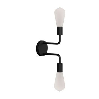 Aplique con doble extensión curvada de metal negro