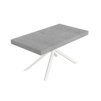 mesa extensible niket 160244x80 cm patas hormigon blanco