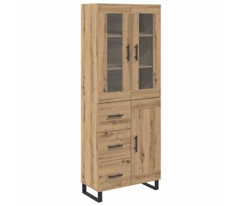 Aparador alto - mueble de almacenamiento 2 pcs roble artesanal madera de ingeniería es231