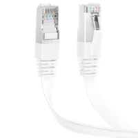 aigostar cable ethernet cat7 de 3m cable de red plano rj45 gigabit lan de alta velocidad de10gbps y 600mhz para switch ruter modem panel de conexion pc blanco