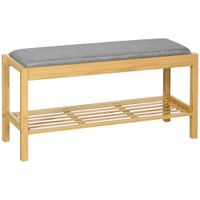 banco zapatero 90x30x46 cm madera natural