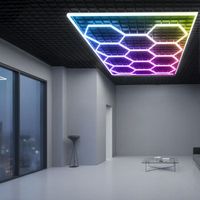regleta led hexagonal panel abeja leduni 200w rgb ip30