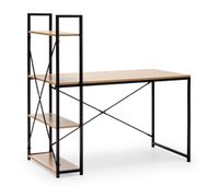 mesa de escritorio lidia 3 estantes negro estilo industrial 120 cm