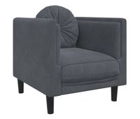 vidaxl sillon con cojin terciopelo gris oscuro