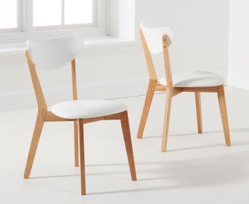 Rebekah Oak and White Dining Chairs - Oak and White