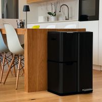 cubo de basura de cocina de reciclaje negro  60l