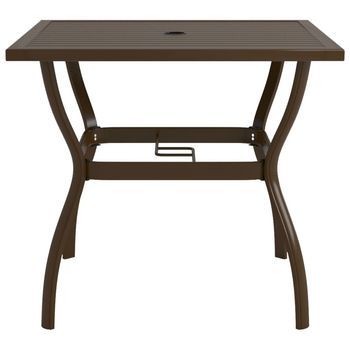 Mesa De Jardín | Mesa De Exterior De Acero Marrón 81,5x81,5x72 Cm