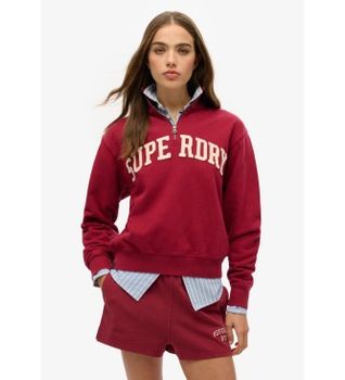 Superdry para mujer. W2012259A Sudadera Athletic Ess Applique rojo (L), Casual, Algodón