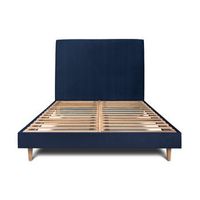 cama 150x200 cm con cabecero tapizado - tejido terciopelo