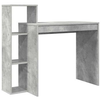 Escritorio Gris Concreto Madera De Ingeniería 100 X 40 X 90 Cm Vidaxl