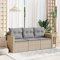 conjunto de sofas de jardin con cojines beige 3 uds  mueble jardin mesa y sillas ratan pe cfw231108