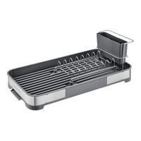 escurreplatos compacto acero inoxidable autodrenaje 7 platos 12 kg - plata gris