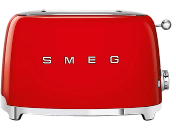 Tostadora - Smeg TSF01RDEU, 950 W, 2 Ranuras, rebanadas cortas, 50's Style, Acabado brillante, Rojo