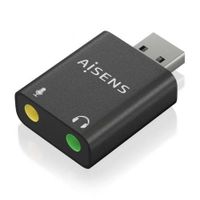 tarjeta de sonido aisens a106-0768 usb-a conversor audio 1624bit plugplay negro