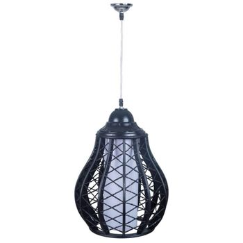 Lámpara de techo de bambú negro 30,5x30,5x40,6 h cm