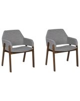 conjunto de 2 sillas de comedor  tela gris