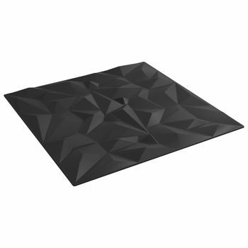 Paneles De Pared 48 Uds. 50 X 50 Cm Negro Espuma Xps Vidaxl