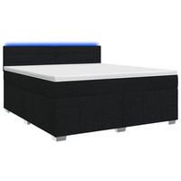 cama tapizada 144x190x1005 cm tejido - negro