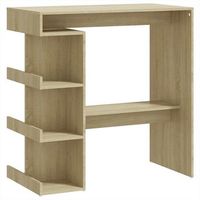 mesa bar  mesa de bistro estante almacenaje contrachapada roble 100x50x1015 cm