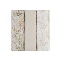 juego de panales de muselina 3 uds 100x100 cm secret garden beige