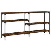 mesa consola madera de ingenieria roble ahumado 160x29x75 cm vidaxl