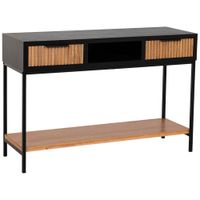 recibidor dos cajones madera y metal 120x40x69