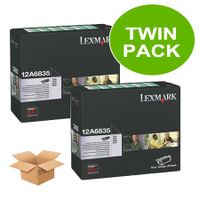 original multipack lexmark x520 printer toner cartridges 2 pack -12a6835