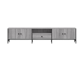 Mueble de tv acuario 2 armarios + cajón + compartimento gris 44x200x25 cm