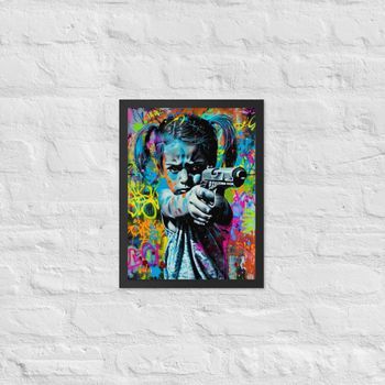 Cuadro Decorativo Con Marco Niña Enfadada 1 Blanco / A1 (59.4×84.1 Cm)